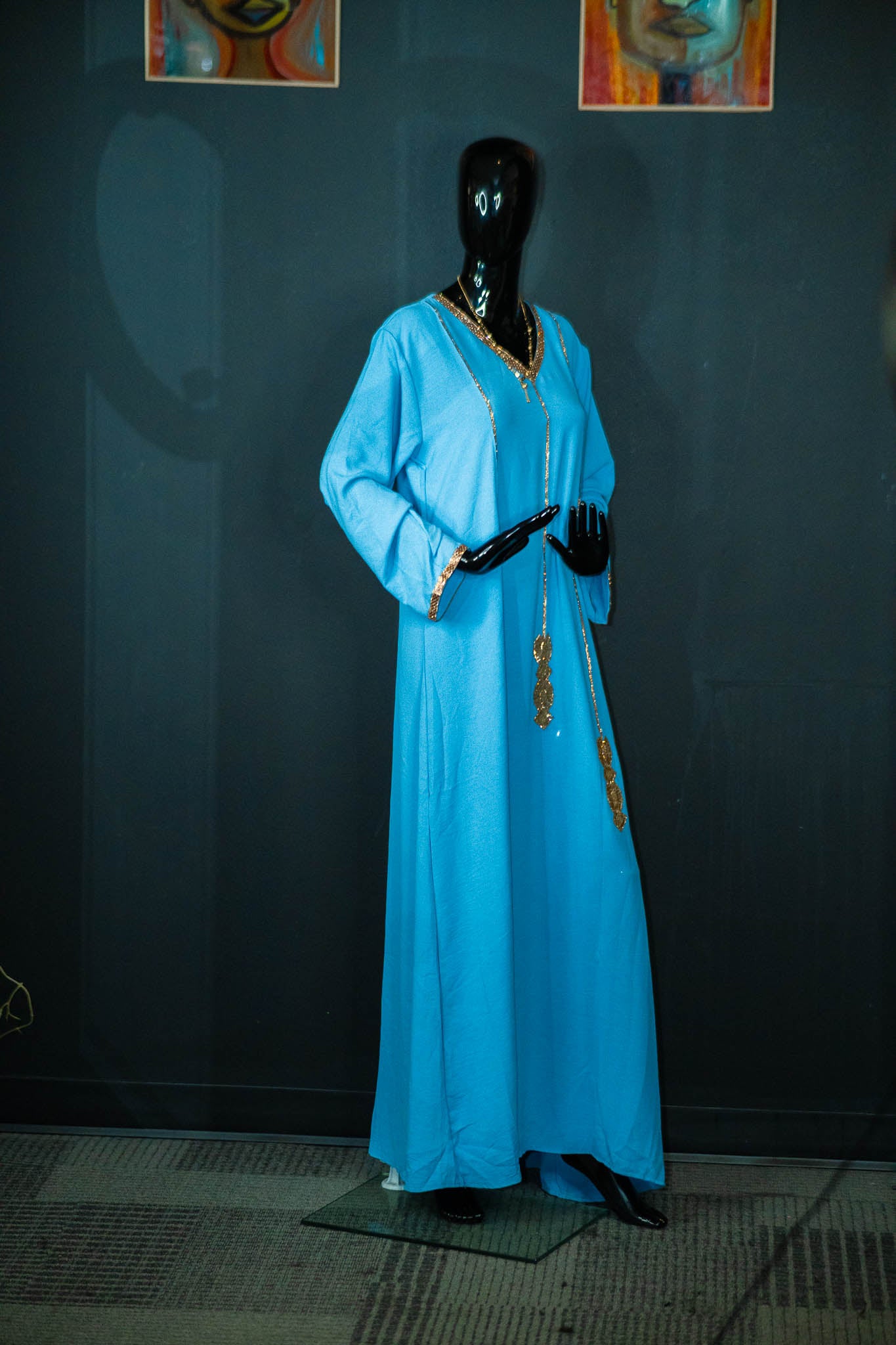 Light Blue 1 Piece Abaya