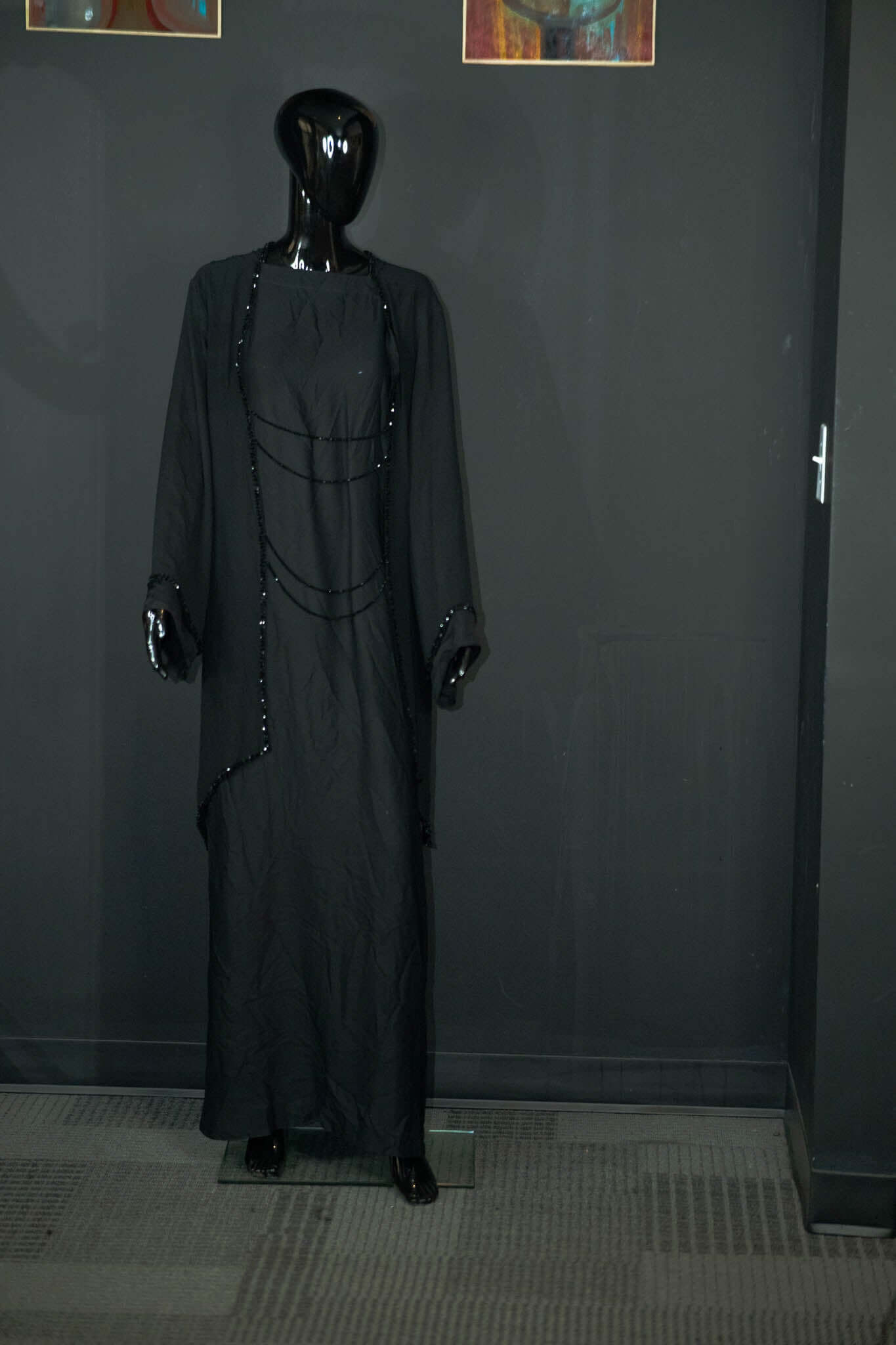 Black Abaya with Intricate Designs