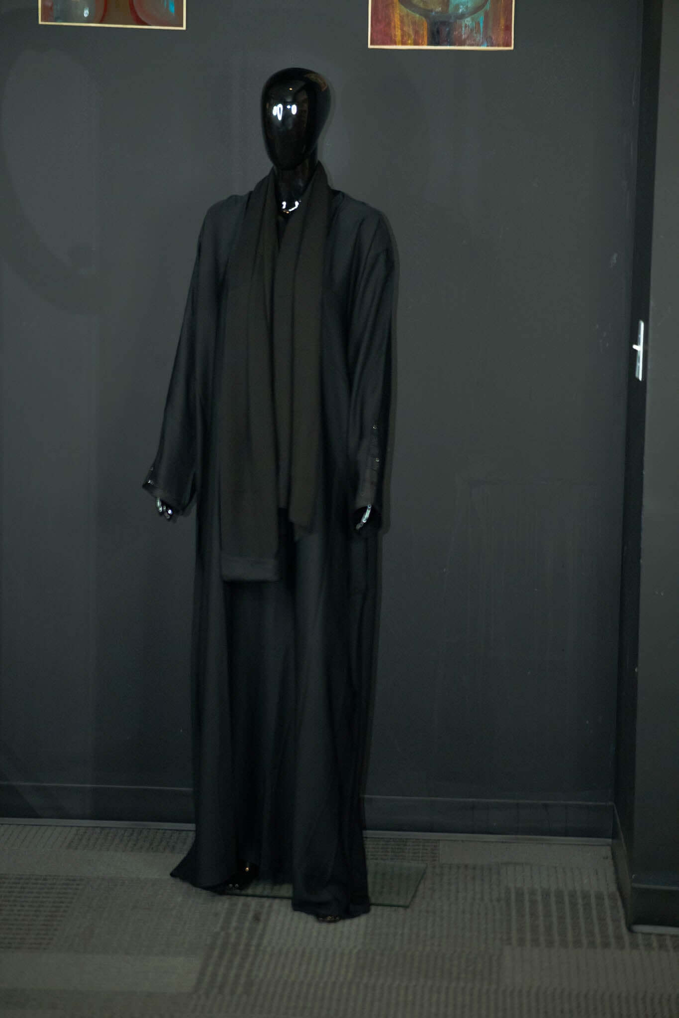 Black Abaya with Intricate Designs