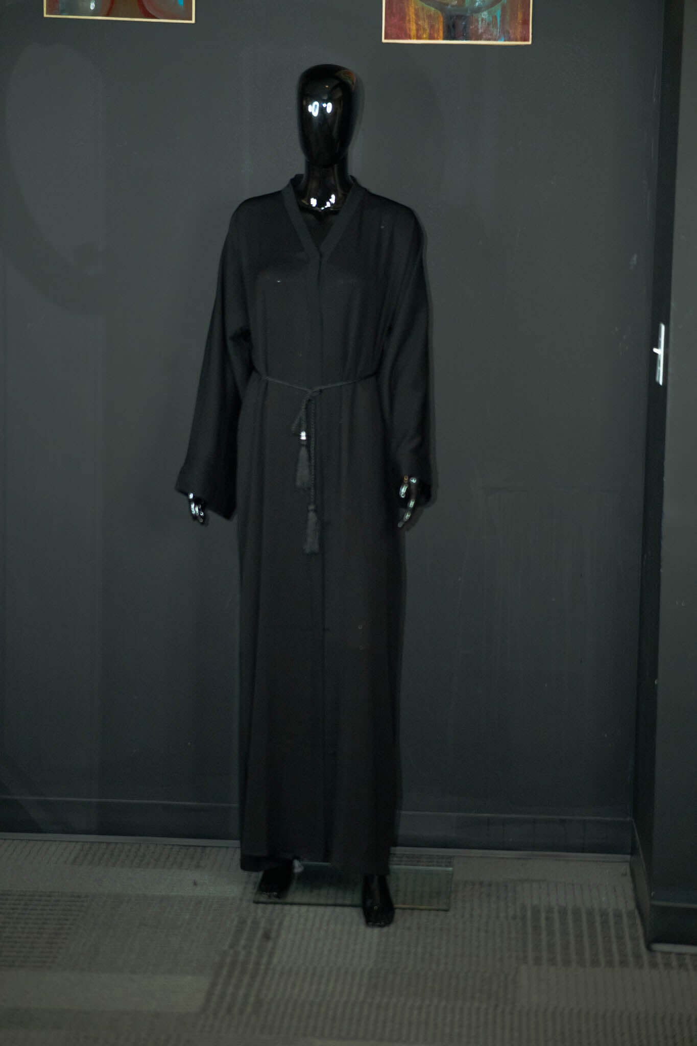 Black Abaya with Intricate Designs