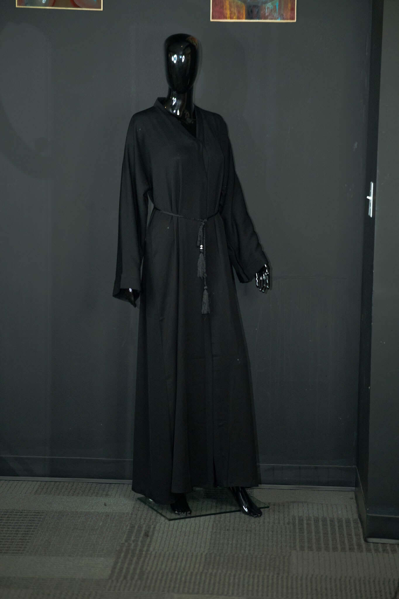 Black Abaya with Intricate Designs