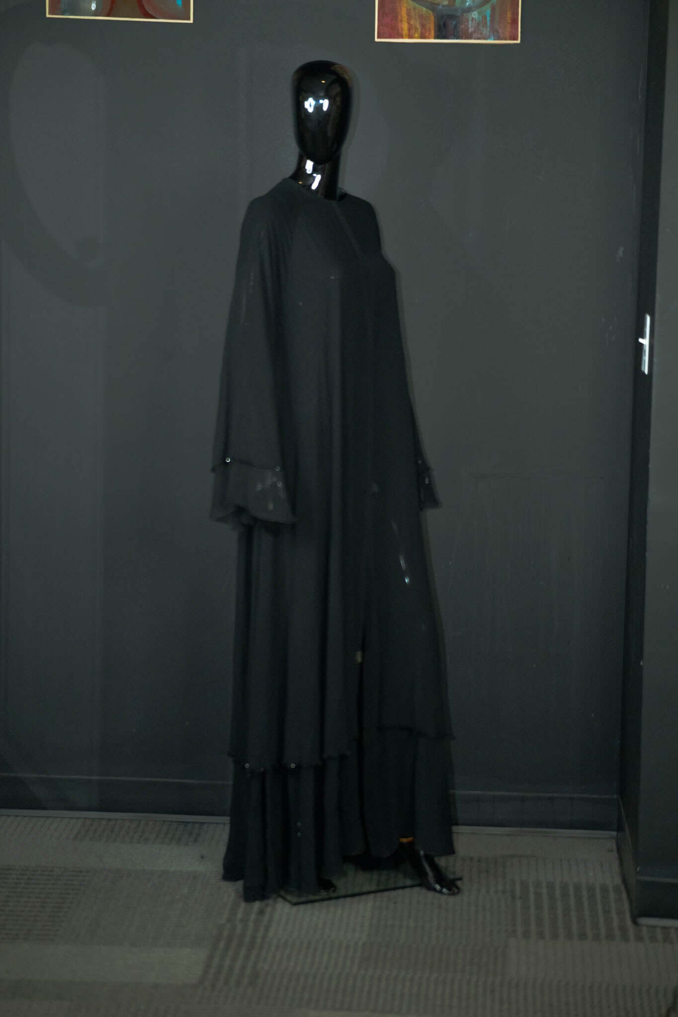 Black Abaya with Intricate Designs