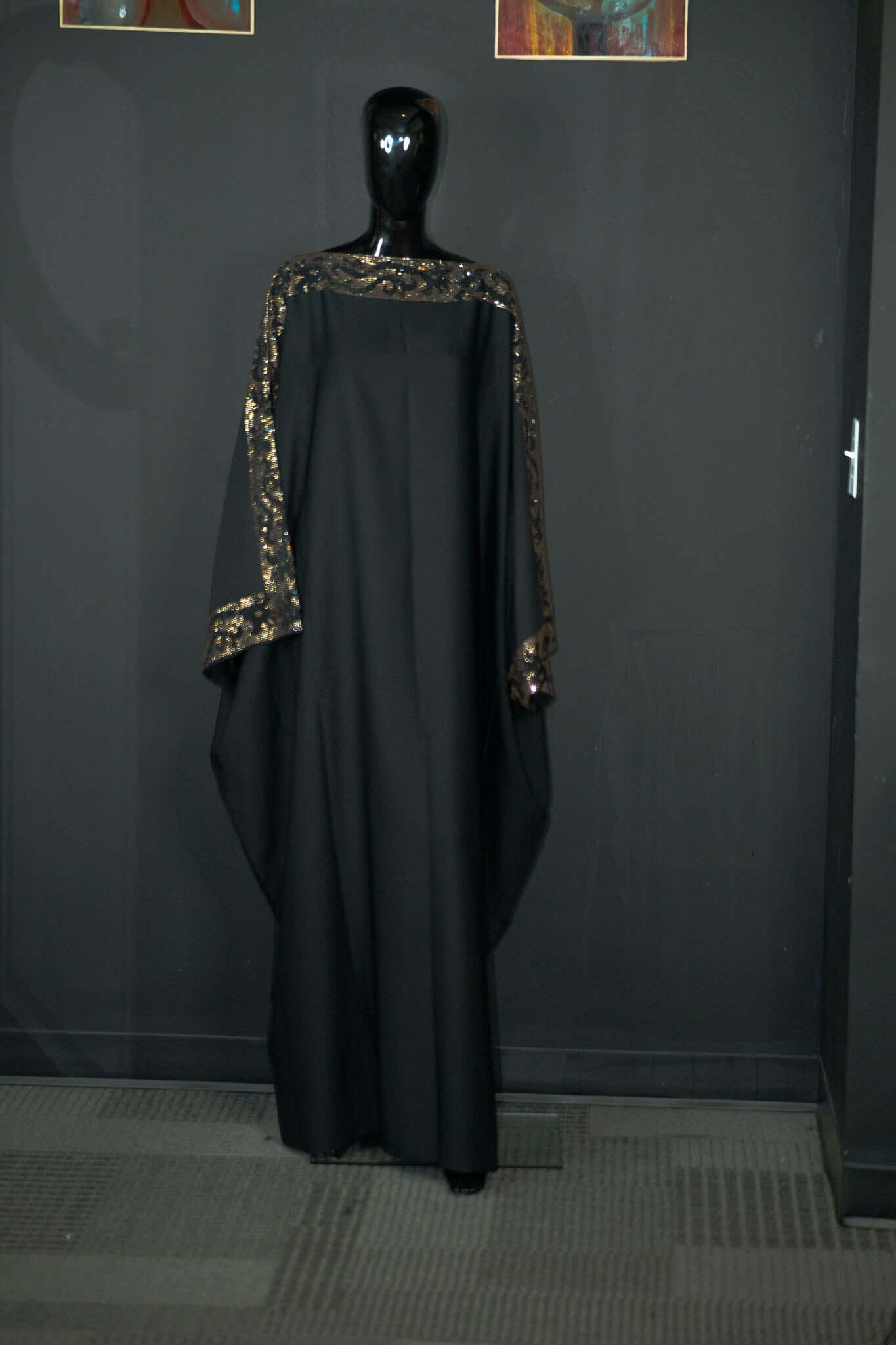 Black Abaya with Intricate Designs