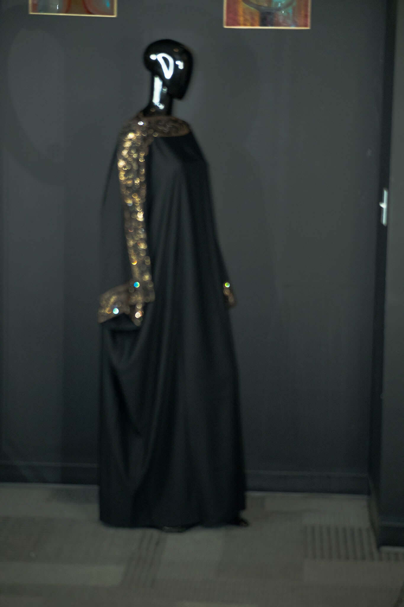 Black Abaya with Intricate Designs